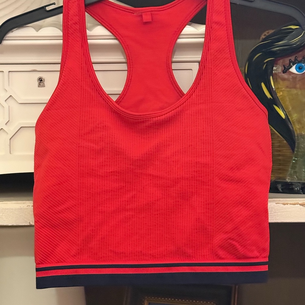 Wilson Brami ? ribbed tank red with blue trim Small S - Picture 5 of 7